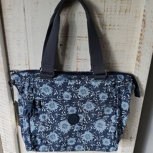 Kipling Revir Blue Floral Garden Shoulder Bag New